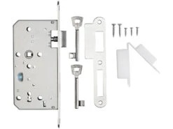 AGT Türschloss Bad:3er-Set Buntbart-Einsteckschlösser Für Zimmertüren, Falle, DIN Links -Shop Für Smart-Home-Produkte zx8179 2 1