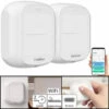 Luminea Home Control Funk Lichtschalter:2er-Set Smarte WLAN-Fernbedienung Mit 2 Tasten, Licht & Szenen Steuern