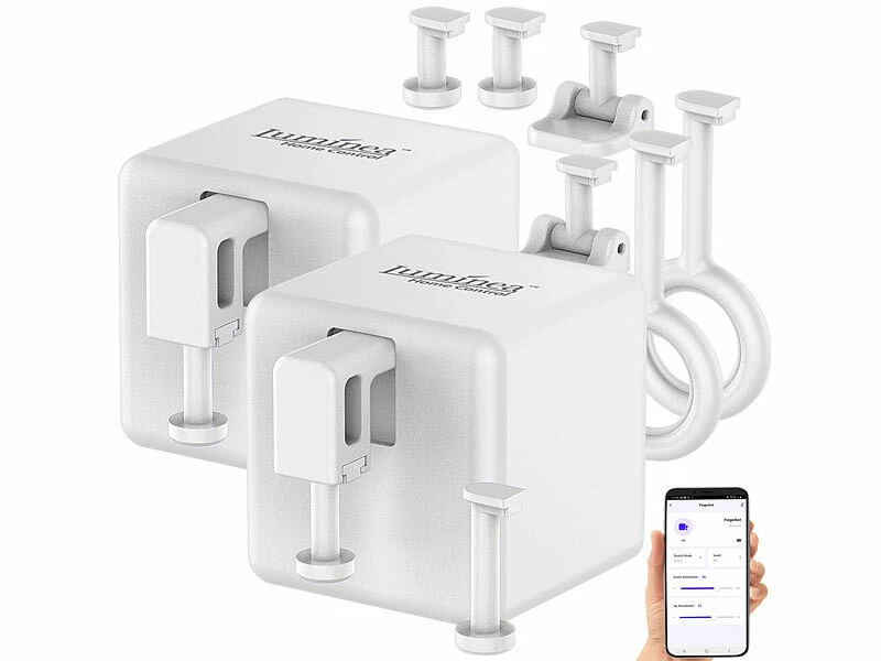 Luminea Home Control Funk-Schalter-Aufsätze:2er-Set Smarte Schalter-Aufsätze Für Kippschalter & Taster, Mit App 3 Luminea Home Control Funk-Schalter-Aufsätze:2er-Set Smarte Schalter-Aufsätze Für Kippschalter & Taster, Mit App – Bild 3