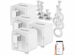 Luminea Home Control Bluetooth Schalter:4er-Set Smarte Schalter-Aufsätze Für Kippschalter & Taster, Mit App -Shop Für Smart-Home-Produkte zx9137 28